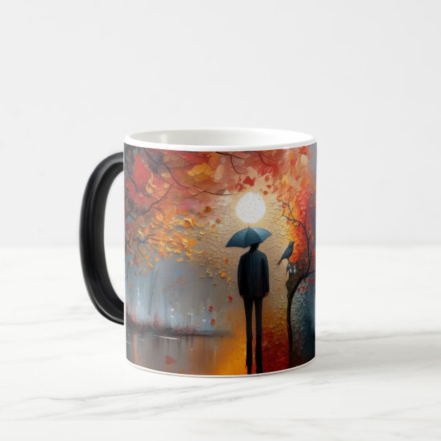 Mug Magic 🍂 ☕ 🌧️ "Sérénité d'automne ☔ (Devant gauche)