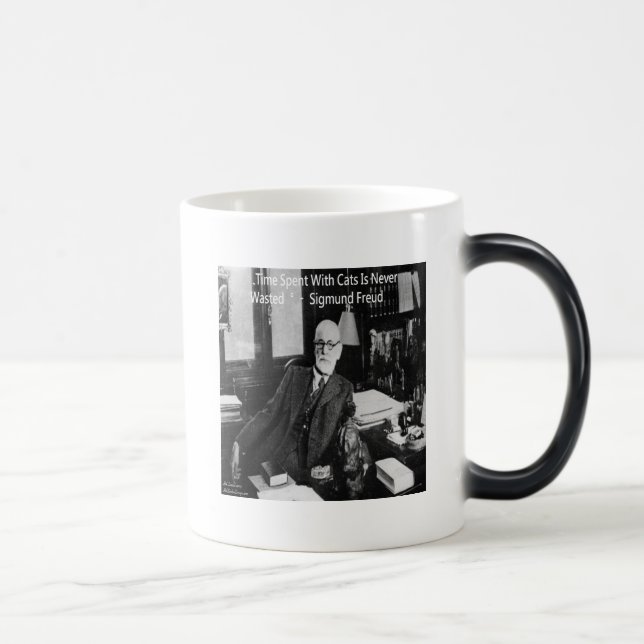 Mug Magic Sigmund Freud Dans Son Bureau & Citation de Chat D (Droite)