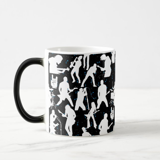 Mug Magic Silhouette de bande de rock Motif.w Black BG (Gauche)