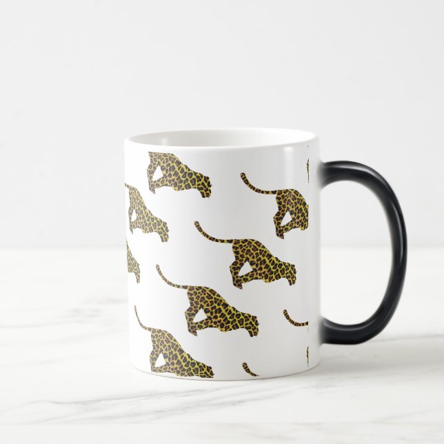 Mug Magic Silhouette de léopard marron et jaune (Droite)