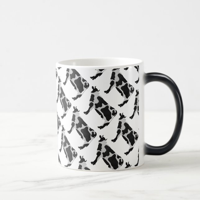 Mug Magic Silhouette de vache noire et blanche (Droite)