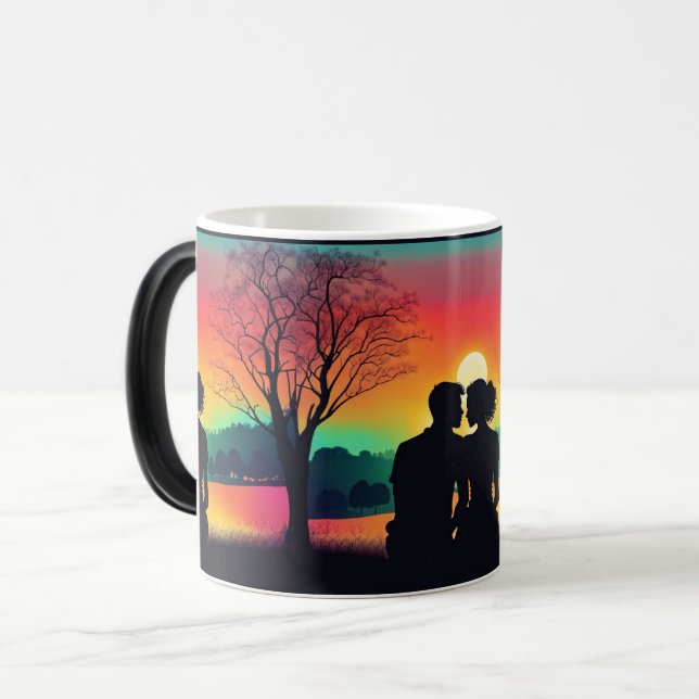 Mug Magic Silhouette romantique Couple Couple (Devant gauche)