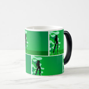 Mug Magic Silhouette verte rétro - Design audacieux et éléga