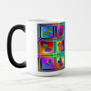 Mug Magic Silhouettes de chien Création de Motif de grille c