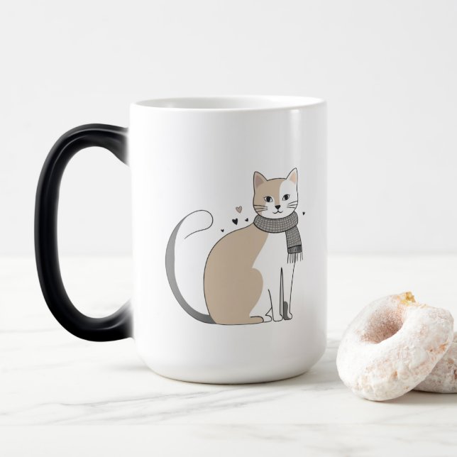 Mug Magic Simple mignonne chatte chatte animal meow pet Vale (Avec donut)