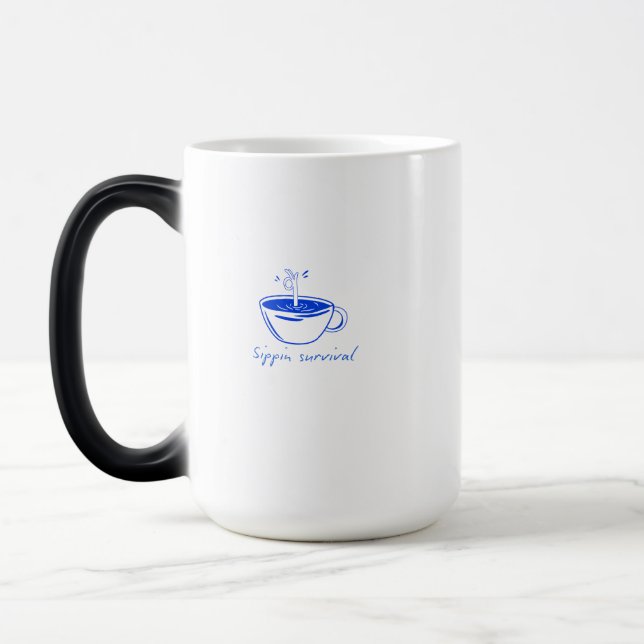 Mug Magic Sippin Survival" Minimalist Coffee Graphic Tee  (Gauche)