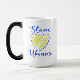 Mug Magic Slogan Slava Ukraïni Gloire à l'Ukraine cœur 