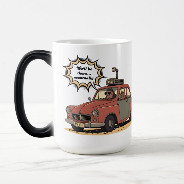 Mug Magic Sloth and Bunny Cartoon Road Trip Adventure (Gauche)