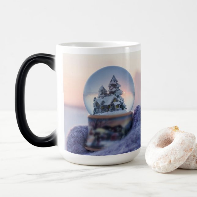 Mug Magic Snowball Noël arbre hiver neige neige (Avec donut)