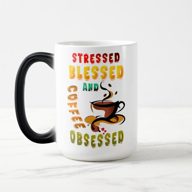 Mug Magic Soigné Béni Et Café Obsédé (Gauche)