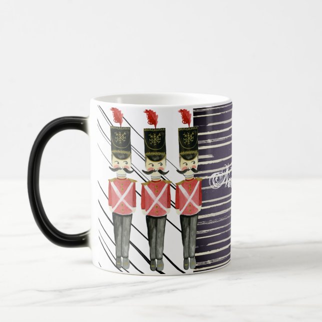 Mug Magic Soldat rouge bleu rayé Trio de Nutcracker (Gauche)
