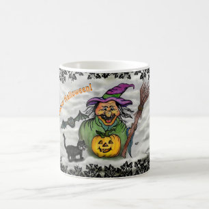 Mug Magic Sorcière, Chat, Chauve-souris et Citrouille, Bonne