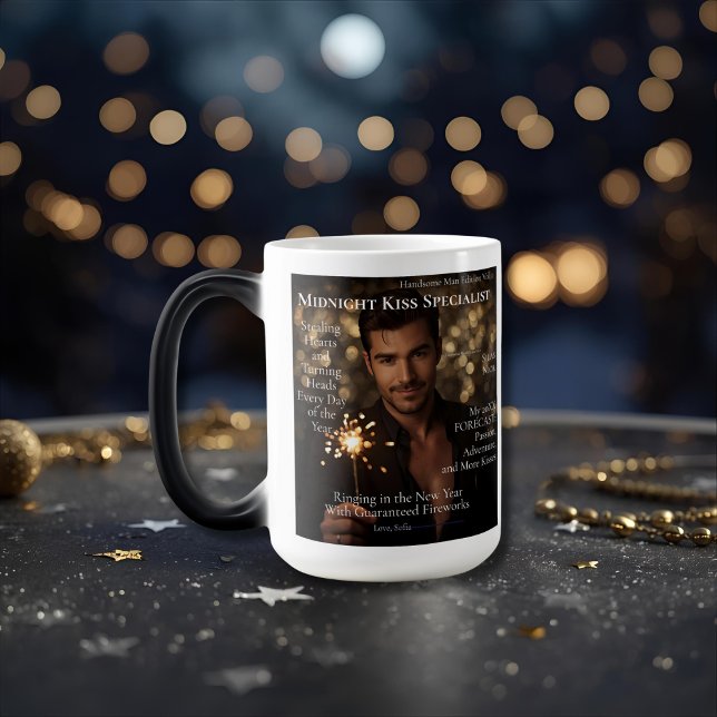 Mug Magic Spécialiste du baiser de minuit personnalisé, flir (Personalized Midnight Kiss Specialist, flirty Color Morph Mug)