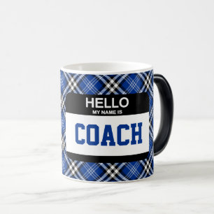 Mug Magic Sports Bonjour Mon Nom Est COACH Nametag Blue Plai
