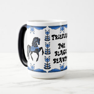 Mug Magic Staline bleu folle/noir, cheval friésien