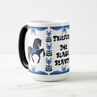 Mug Magic Staline bleu folle/noir, cheval friésien