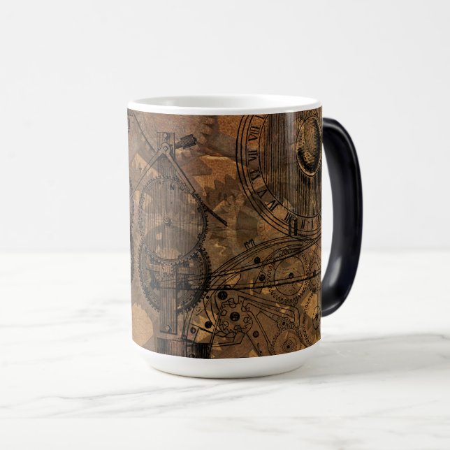 Mug Magic Steampunk Horloges et engrenages Style victorien (Devant droit)