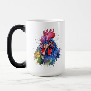 Mug Magic Style d'aquarelle de poulet du coq du pays
