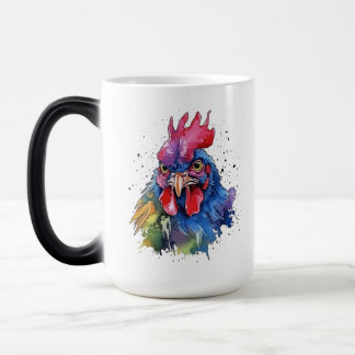 Mug Magic Style d'aquarelle de poulet du coq du pays