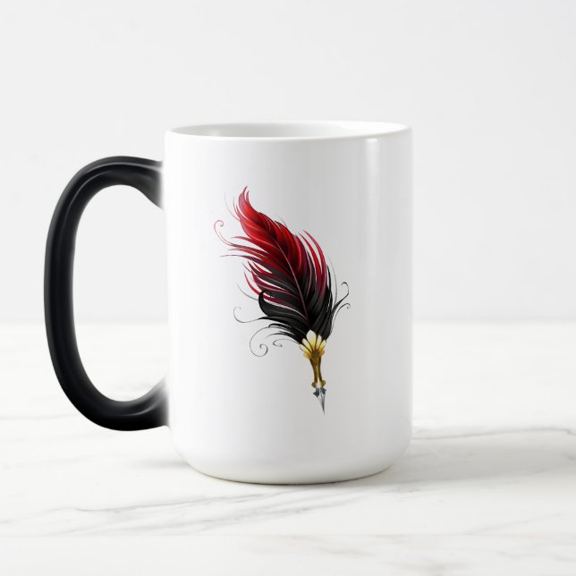 Mug Magic Stylo rouge en plumes avec nib or (Gauche)