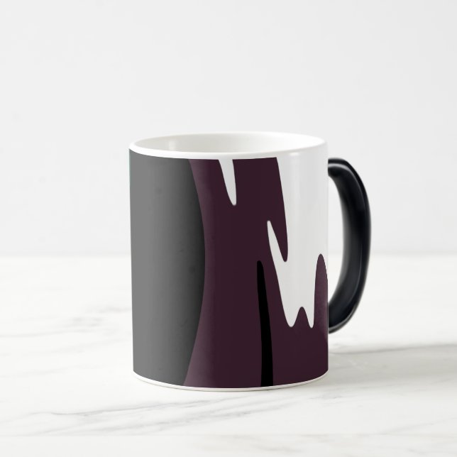Mug Magic Submersion : Noir Abstrait, Blanc, Violet & Vert (Devant droit)