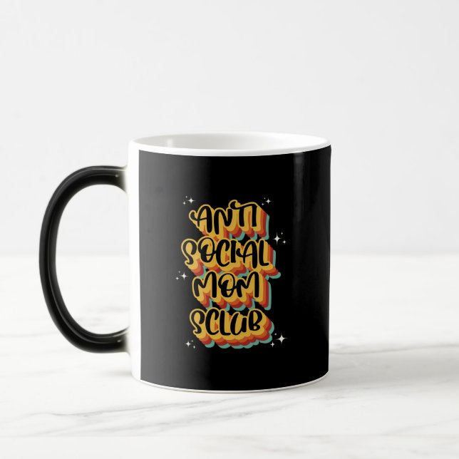 Mug Magic Super anti social Moms Club maman rétro Funny (Gauche)