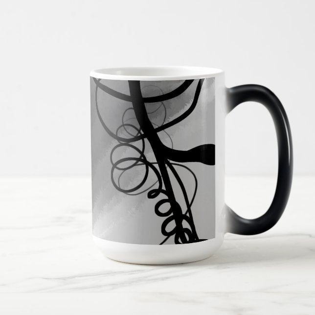 Mug Magic Sur la grille : gris Abstrait, noir et blanc (Droite)