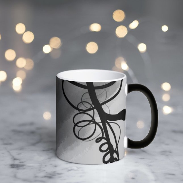Mug Magic Sur la grille : gris Abstrait, noir et blanc (Créateur téléchargé)