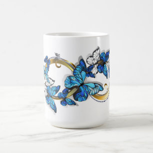 Mug Magic Symbole infini de papillons Morpho bleus