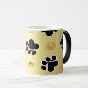 Mug Magic Tan et empreinte de patte noir sur un arrière - pl