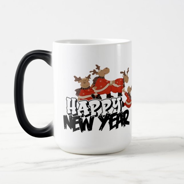 Mug Magic Taza con ciervos graciosos de navidad (Gauche)