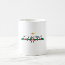 Taza con hermosa decoracion de navidad