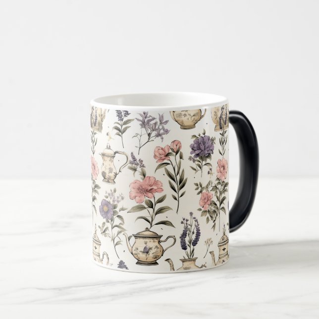 Mug Magic Teapots de jardin de charme : Design Floral sans j (Devant droit)