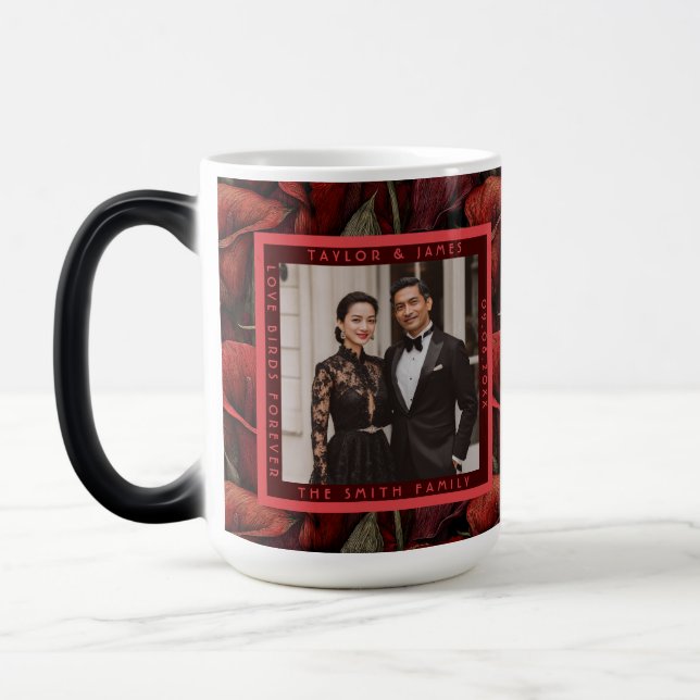 Mug Magic Tendances Fleurs de Lys Rouge Pétales Mariage Vint (Gauche)