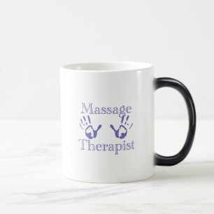 Mug Magic Thérapeute de Massage : Empreintes de Main Bleues