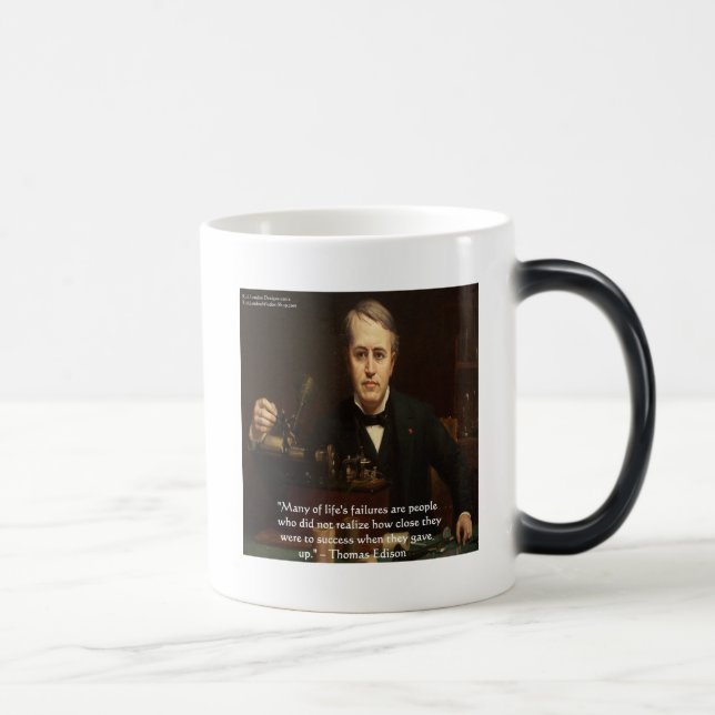 Mug Magic Thomas Edison "B4 Succès" Citation de sagesse Cade (Droite)