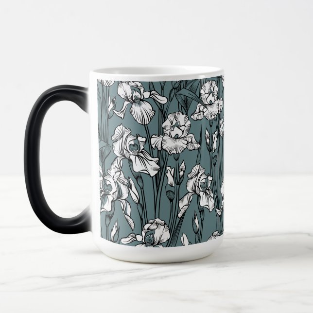 Mug Magic Toile de Jouy Iris | Vert gris + noir (Gauche)