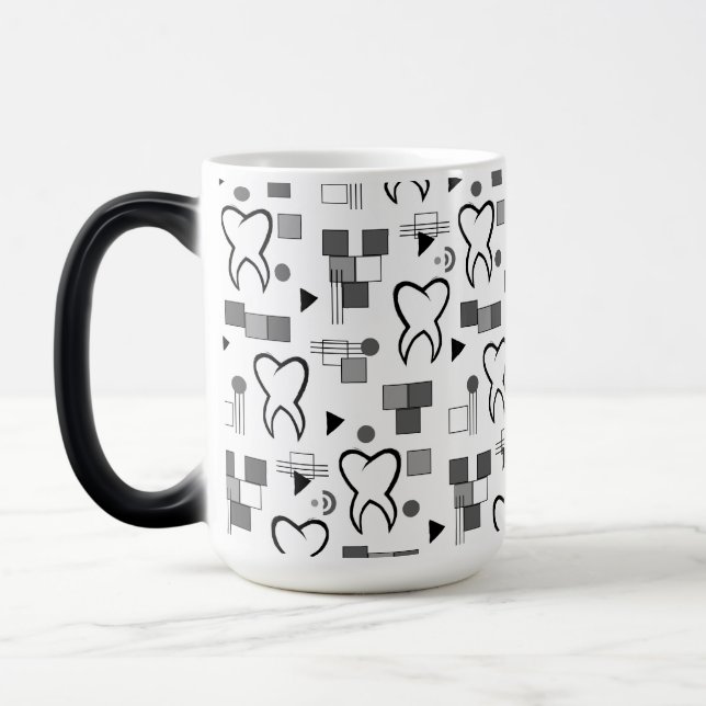 Mug Magic Tooth moderne noir et blanc (Gauche)