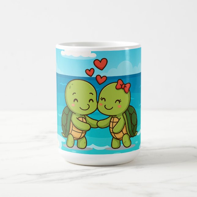 Mug Magic Tortues mignonnes | Couple de dessin adorable (Centre)