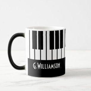 Mug Magic Touches musicales de piano  Ajouter votre nom