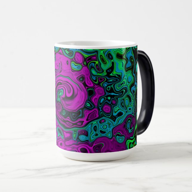 Mug Magic Tourbillon d'art liquide groovy abstrait magenta g (Devant droit)