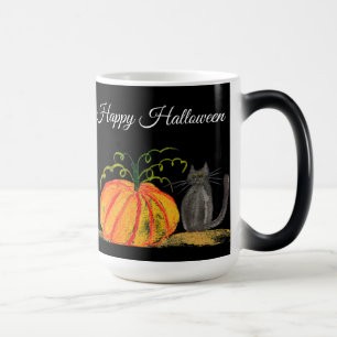 Mug Magic Trace ou traitement Halloween Citrouille Chat Cute