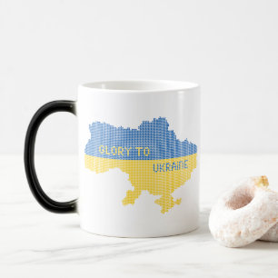 Mug Magic Tricot Ukraine texte de la carte d'Etat Gloire à l
