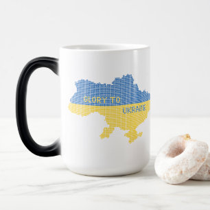 Mug Magic Tricot Ukraine texte de la carte d'Etat Gloire à l