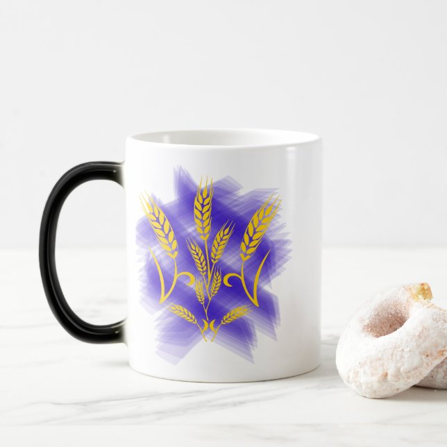 Mug Magic trident ukrainien fait d'épi de blé (Avec donut)
