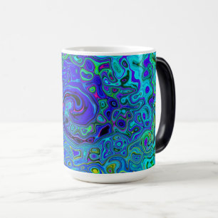 Mug Magic Trippy Violet Bleu Abstrait Retro Liquid Swirl
