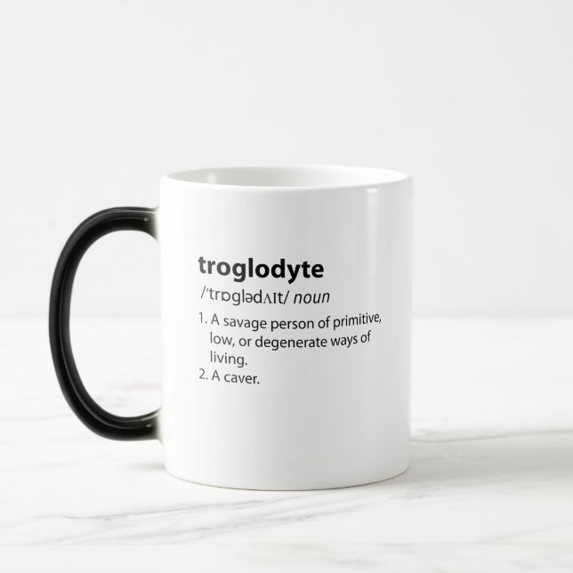 Mug Magic Troglodyte - Drôle de définition spéléologie spélé (Gauche)