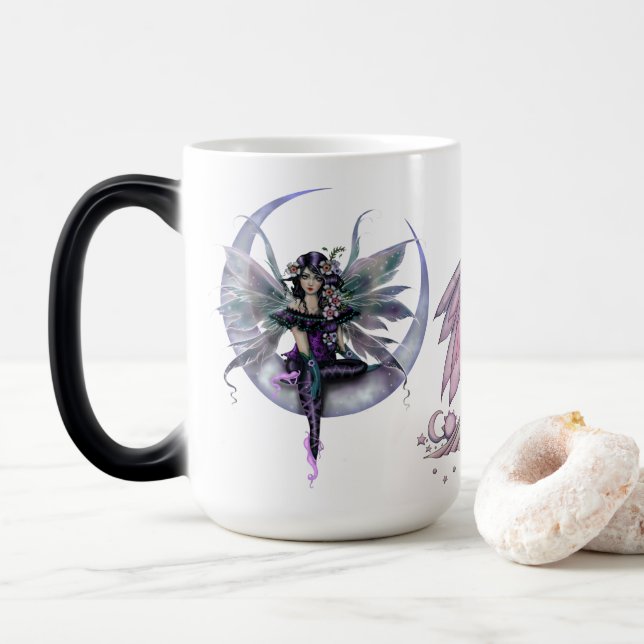 Mug Magic Trois fées Fantasy Art par Molly Harrison (Avec donut)