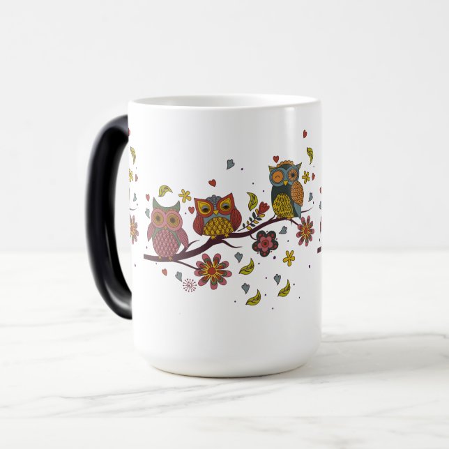 Mug Magic Trois hiboux sur branche (Devant gauche)