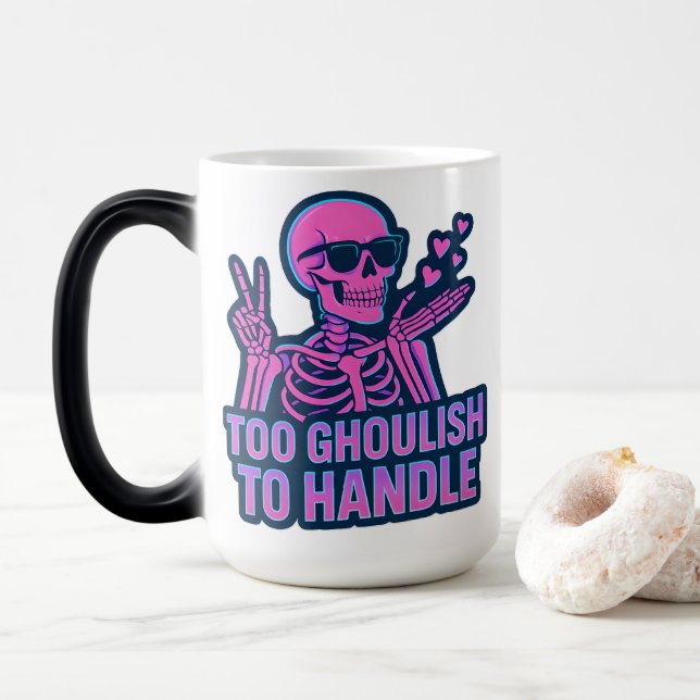 Mug Magic Trop sinistre pour être manipulé Design de squelet (Avec donut)
